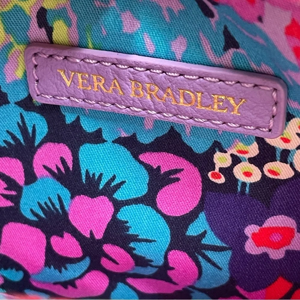 Vera Bradley Lavender Quilted leather Crossbody Bag adjustable strap. Used. - Picture 6 of 14